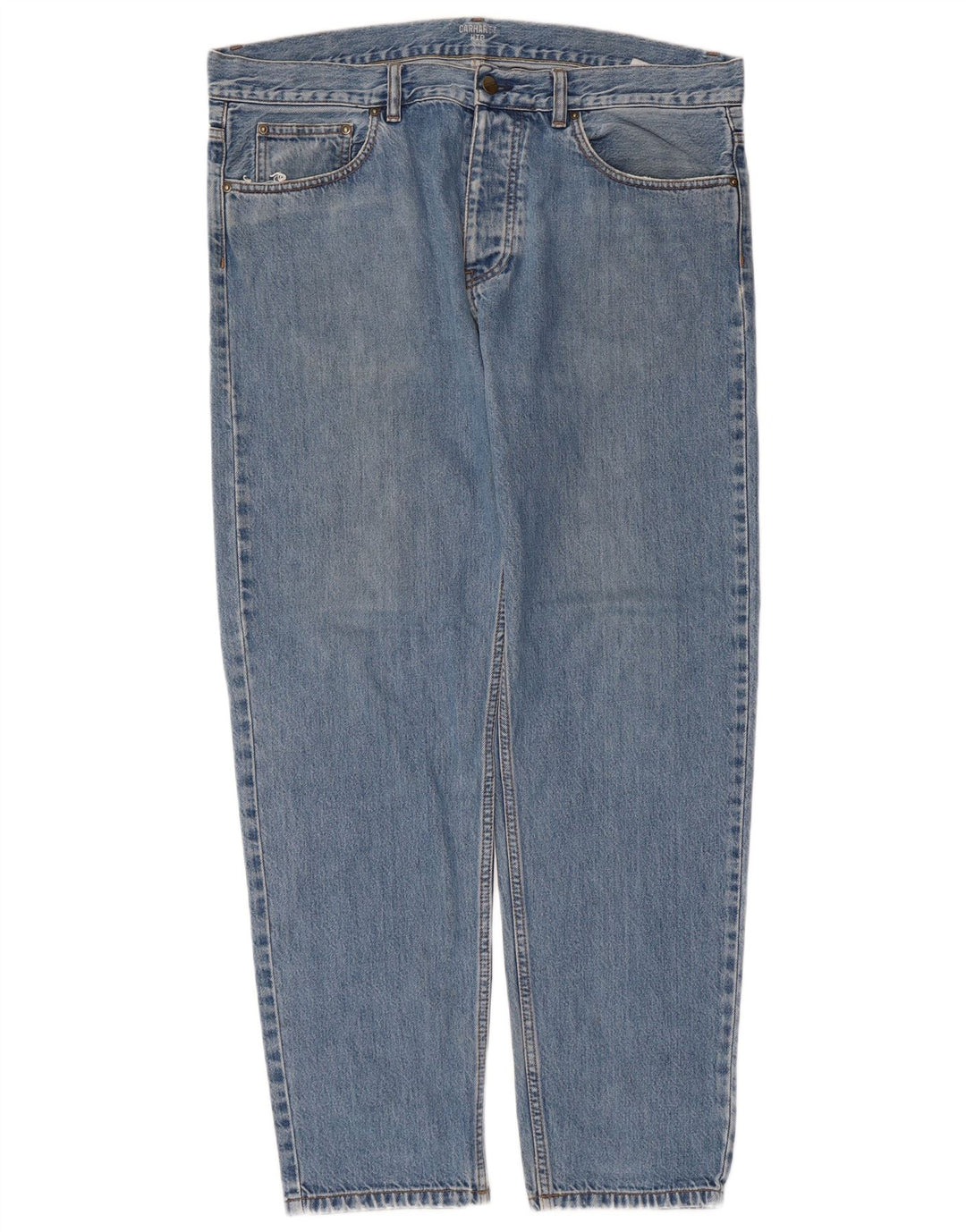 Carhartt Mens Wip Tapered Jeans W34 L29 Blue Cotton