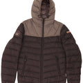 Napapijri Mens Hooded Padded Jacket UK 38 Medium Black Colourblock