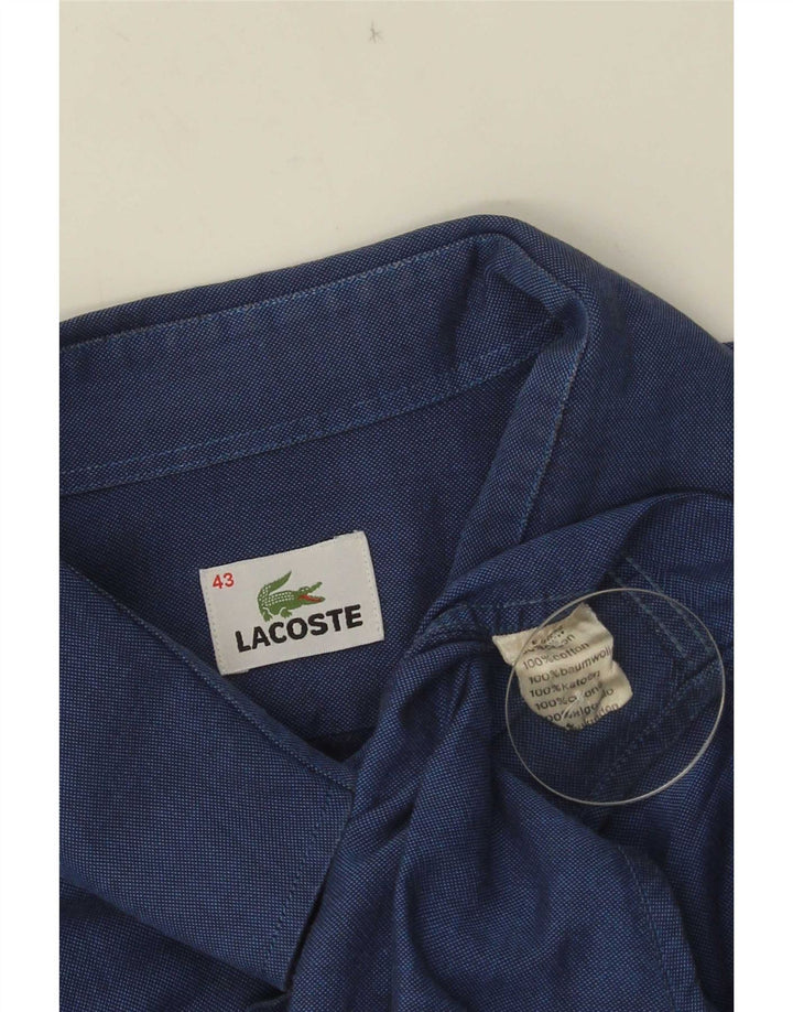 Lacoste Mens Shirt Size 43 Large Blue Cotton