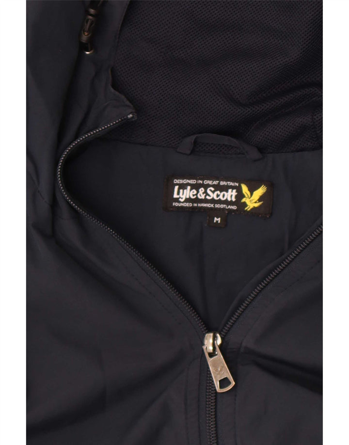 Lyle & Scott Mens Hooded Rain Jacket UK 38 Medium Navy Blue