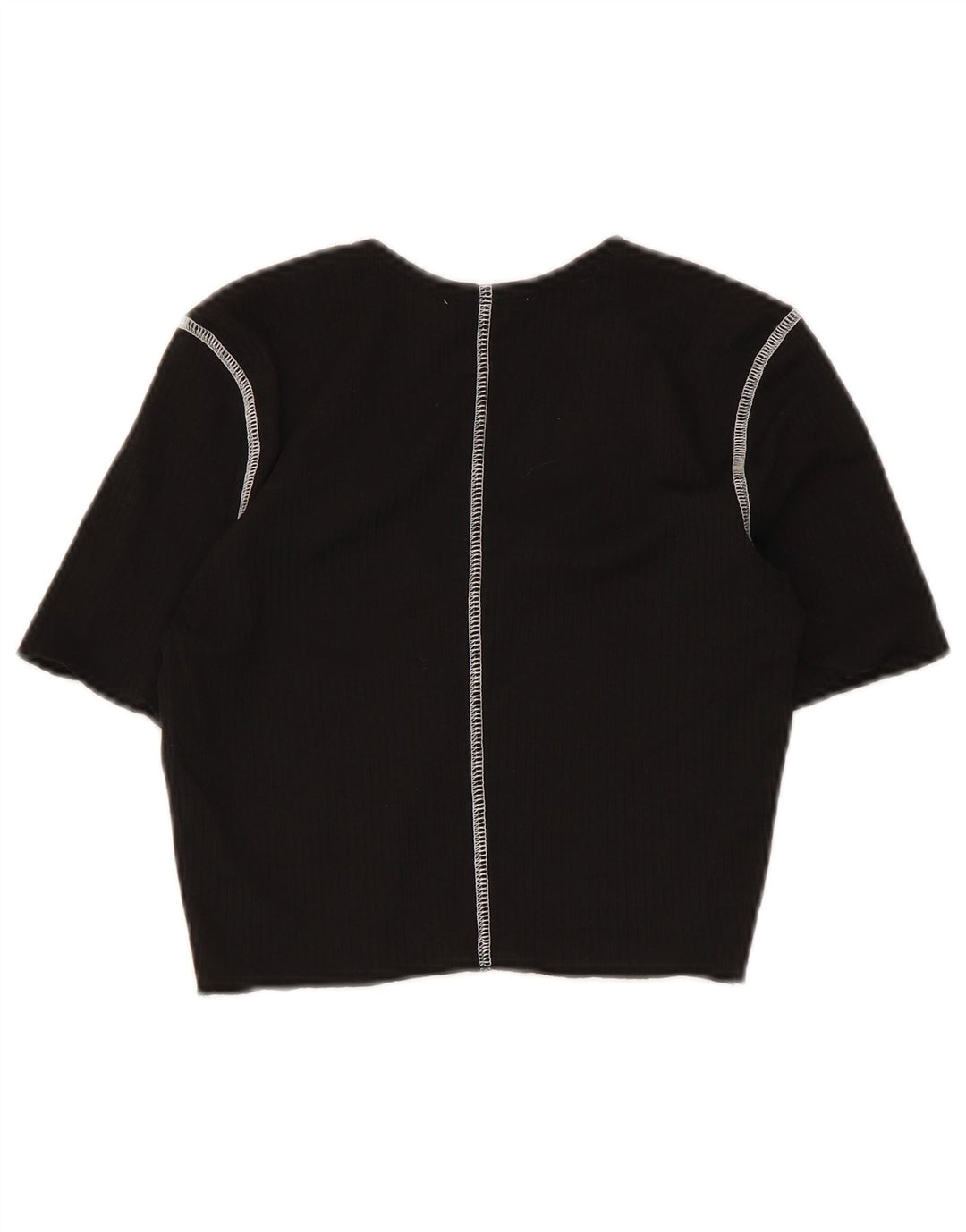 Zara Womens Crop Blouse Top UK 8 Small Black