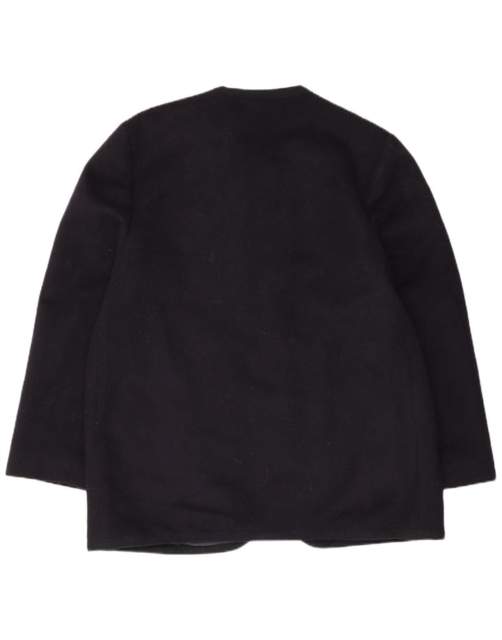Vintage Womens 5 Button Blazer Jacket IT 50 XL Navy Blue Wool