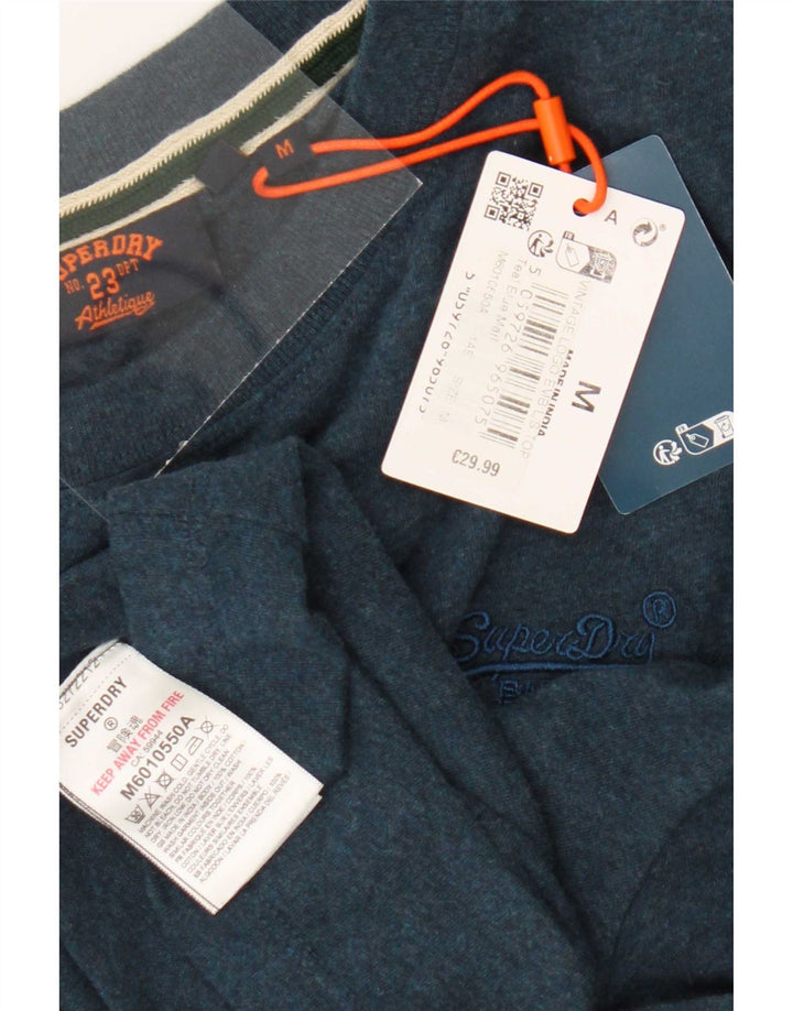 Superdry Mens Top Long Sleeve Medium Blue Cotton
