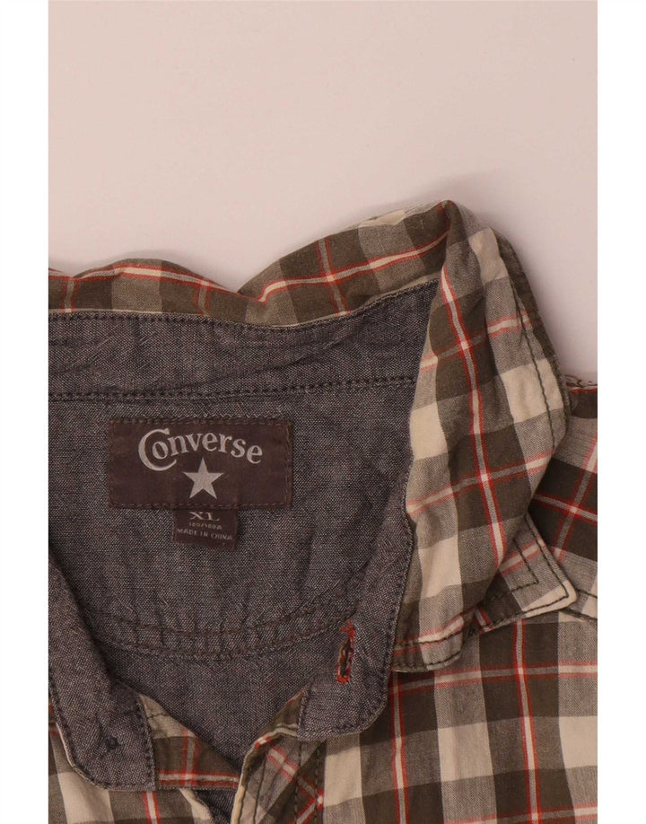 Converse Mens Shirt XL Khaki Check Cotton