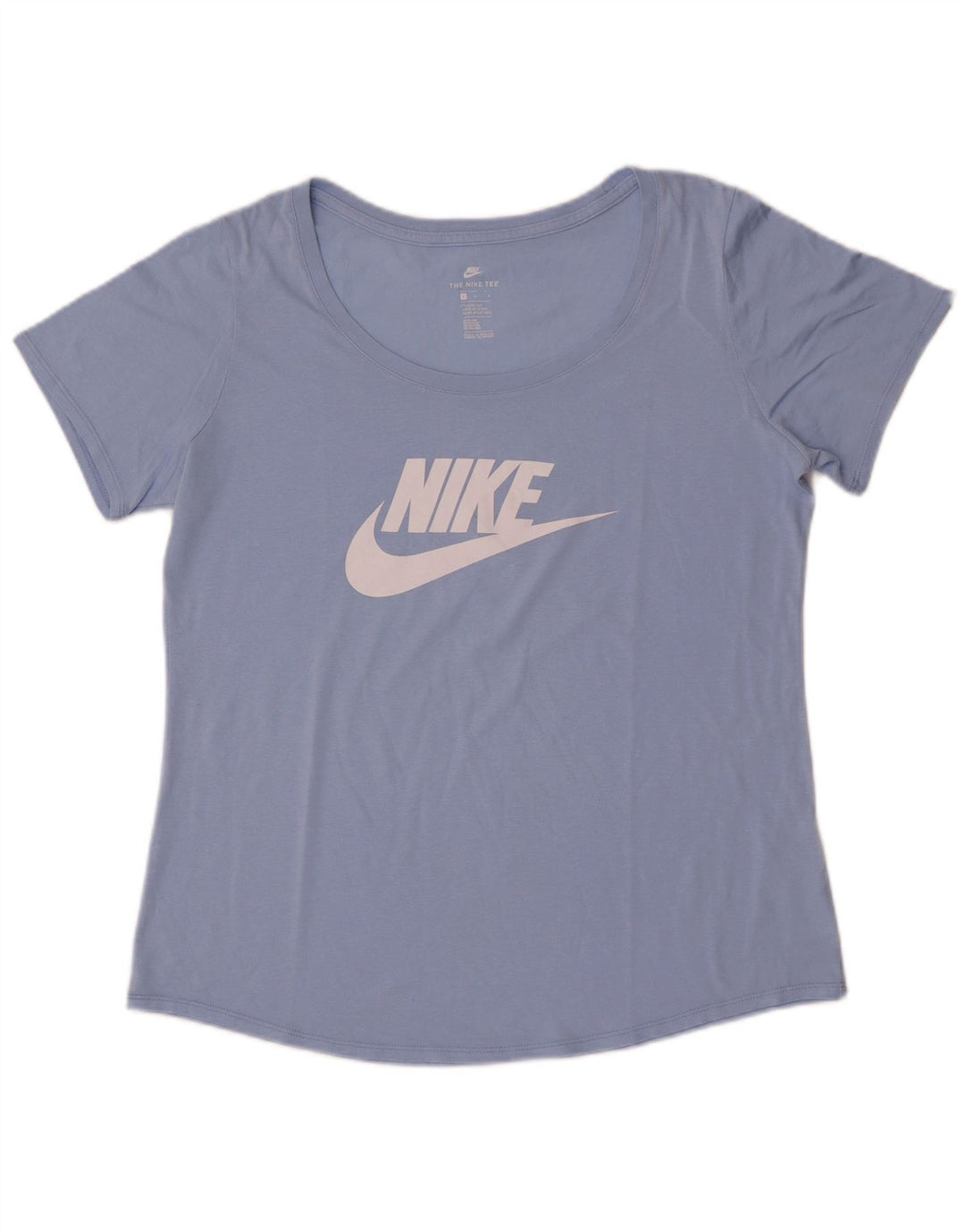 Nike Womens Athletic Cut Graphic T-Shirt Top UK 16 Large Blue Polyester