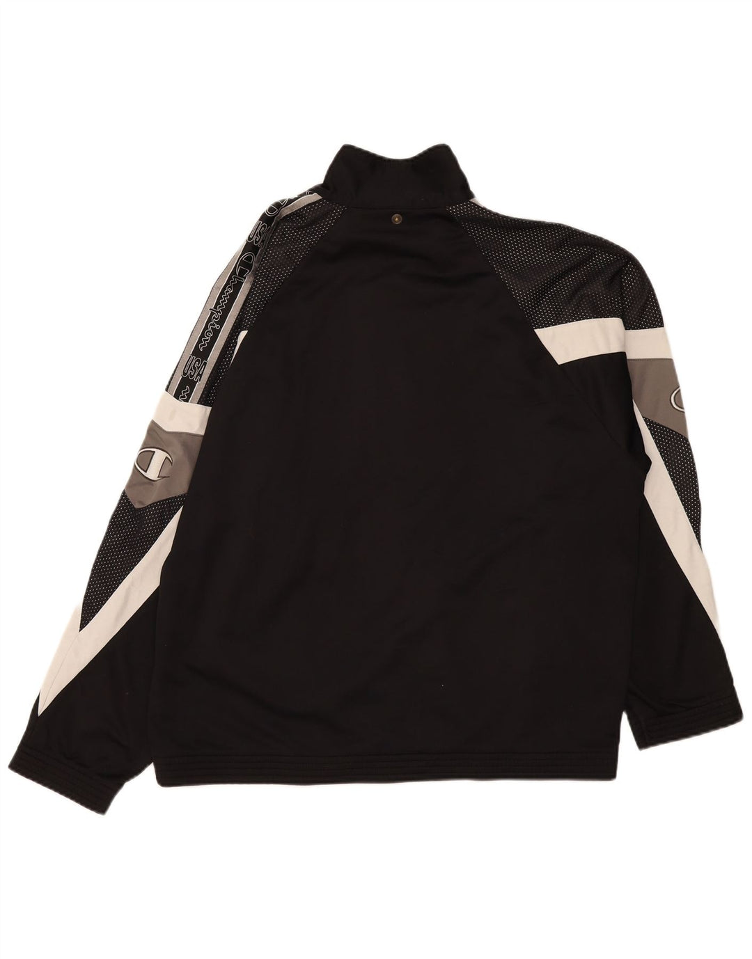 Champion Mens Graphic Tracksuit Top Jacket XL Black Colourblock