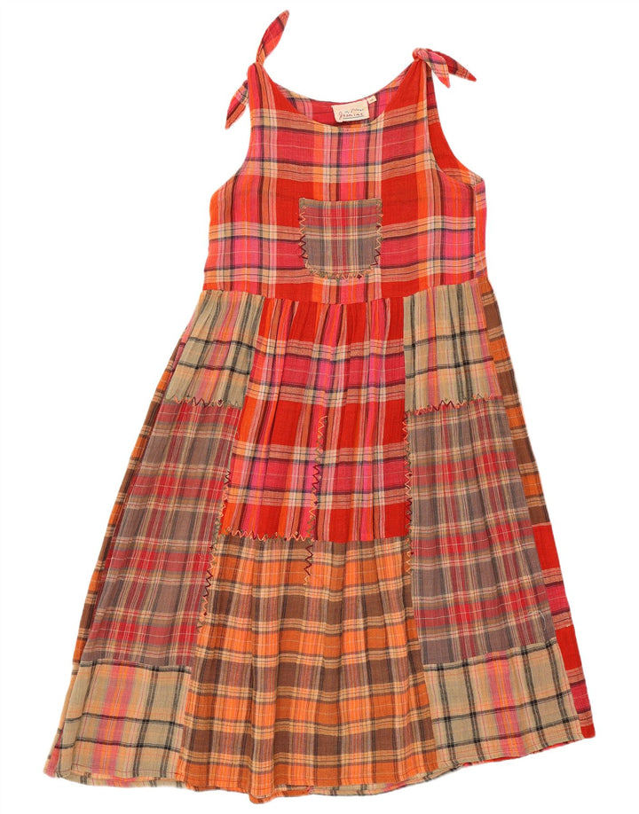 Vintage Womens A-Line Dress UK 14 Medium Multicoloured Patchwork Cotton