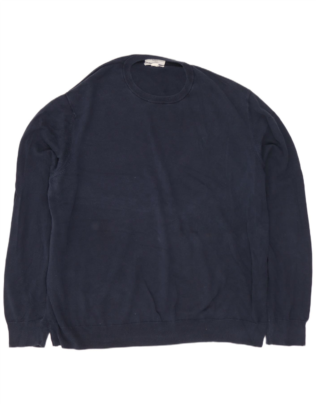 MARKS & SPENCER Mens Crew Neck Jumper Sweater 3XL Navy Blue Cotton
