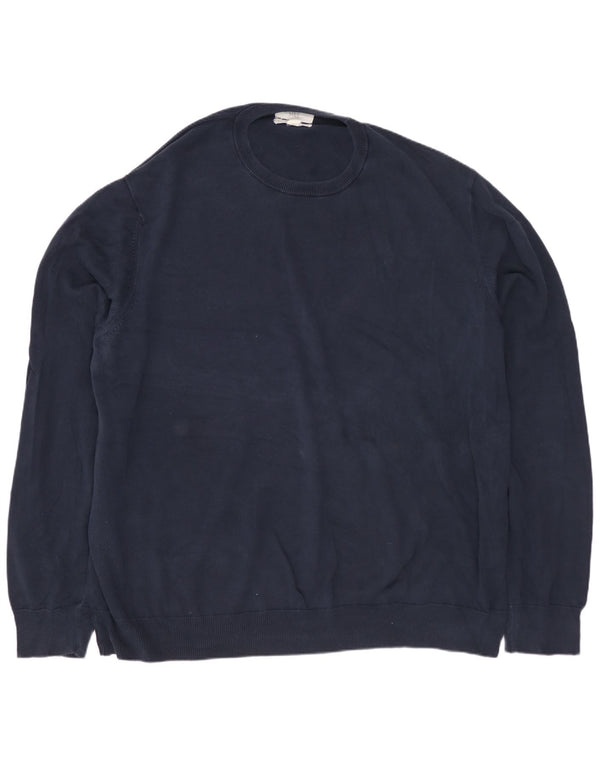 MARKS & SPENCER Mens Crew Neck Jumper Sweater 3XL Navy Blue Cotton