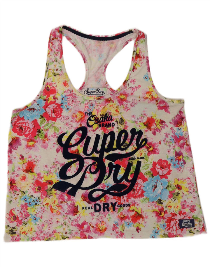 Superdry Womens Graphic Vest Top UK 16 Large Multicoloured Floral Polyester