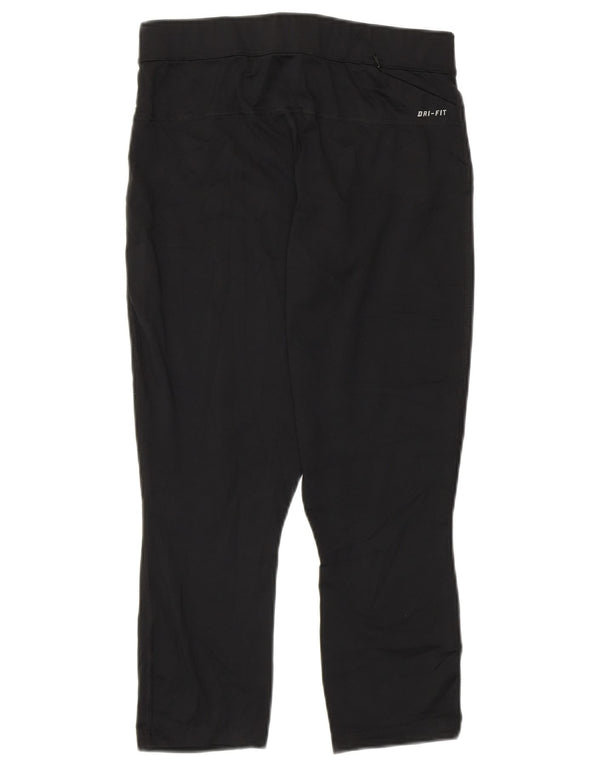 Nike Womens Dri Fit Crop Leggings UK 12 Medium Black Polyester