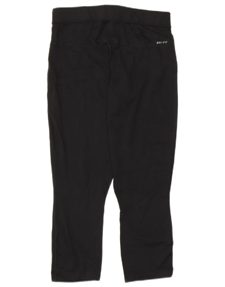 Nike Womens Dri Fit Crop Leggings UK 12 Medium Black Polyester