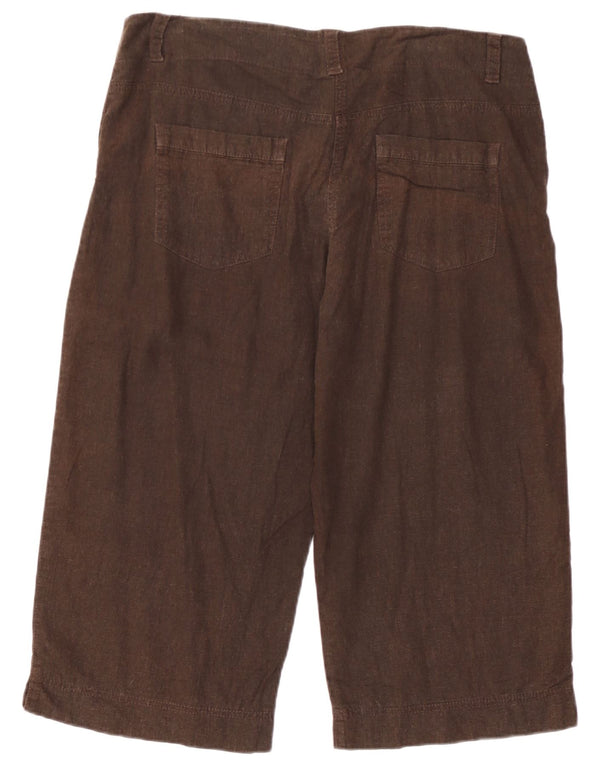 Marks & Spencer Womens Wide Leg Capri Trousers UK 16 Large W34 L19 Brown