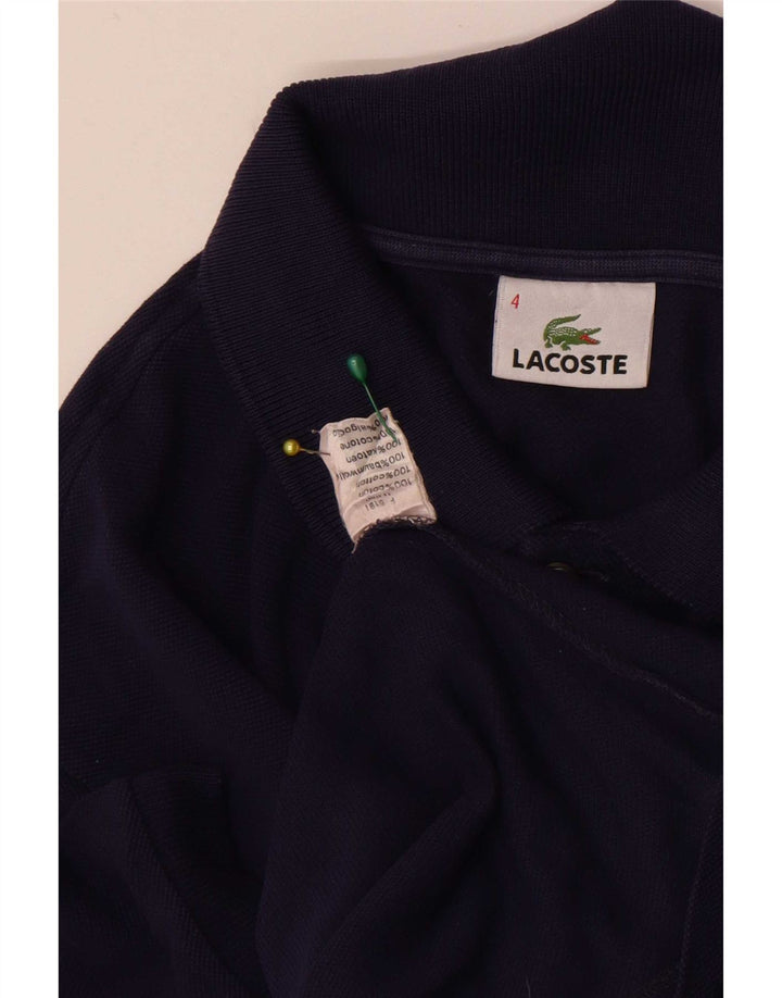 Lacoste Mens Polo Shirt Size 4 Medium Navy Blue Cotton
