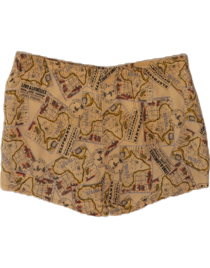 VINTAGE Mens Graphic Sport Shorts Large Beige Cotton Vintage Vintage and Second-Hand Vintage from Messina Hembry 