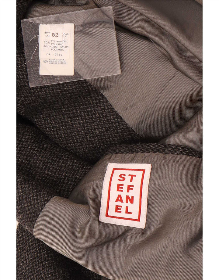 Stefanel Mens 3 Button Blazer Jacket IT 52 XL Grey Wool