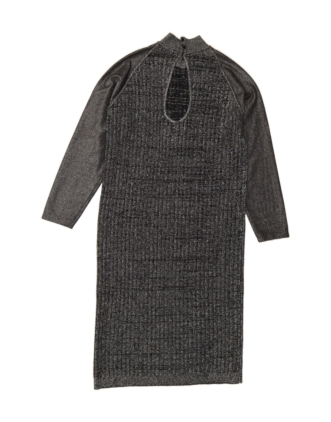 VINTAGE Womens Long Sleeve Maxi Dress UK 14 Medium Grey Vintage Vintage and Second-Hand Vintage from Messina Hembry 