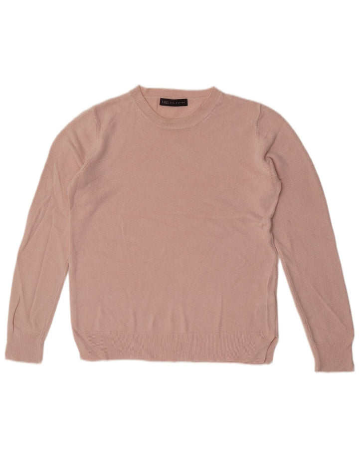 Marks & Spencer Womens Crew Neck Jumper Sweater UK 12 Medium Pink Acrylic