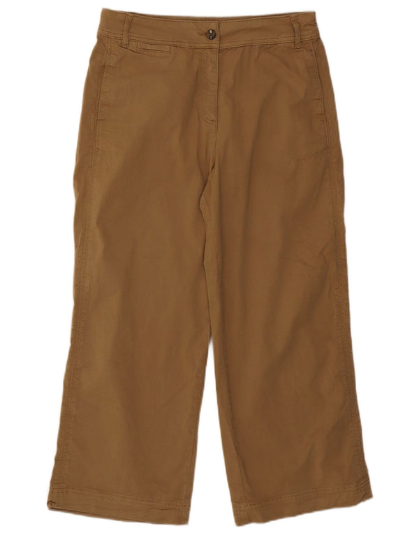Jigsaw Womens Cropped Trousers UK 12 Medium W30 L24 Khaki Cotton