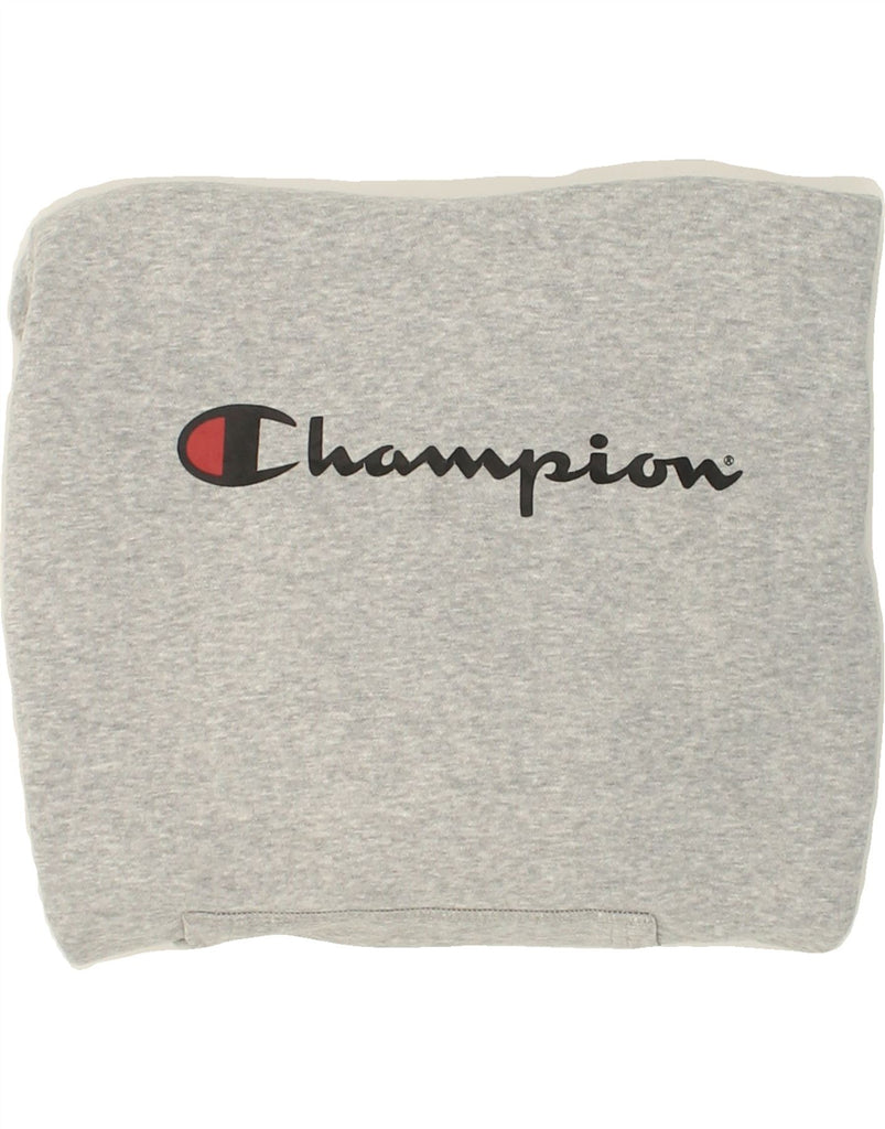 CHAMPION Womens Graphic Hoodie Jumper UK 12 Medium Grey Cotton | Vintage Champion | Thrift | Second-Hand Champion | Used Clothing | Messina Hembry 