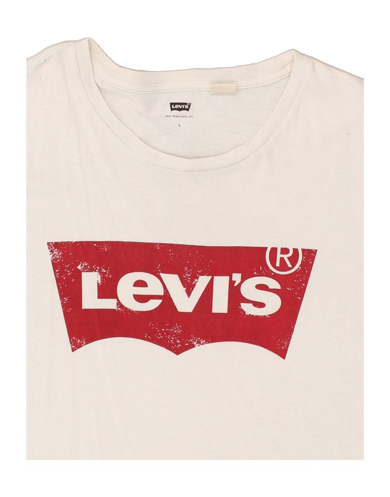 LEVI'S Mens Graphic T-Shirt Top Large White Cotton | Vintage Levi's | Thrift | Second-Hand Levi's | Used Clothing | Messina Hembry 