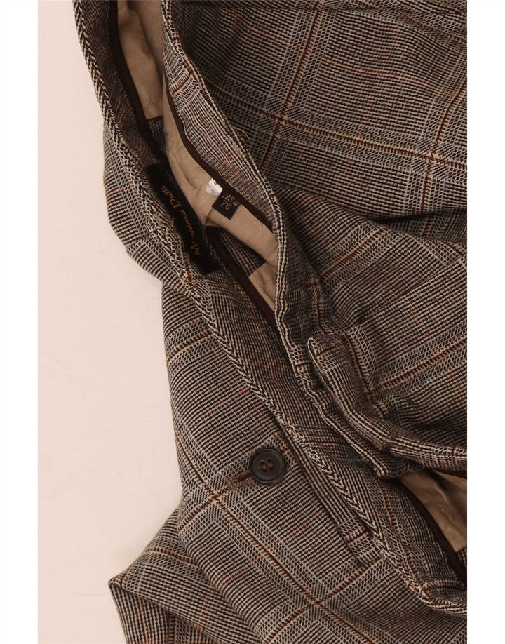 Massimo Dutti Womens Chino Trousers EU 38 Small W28 L30 Grey Houndstooth