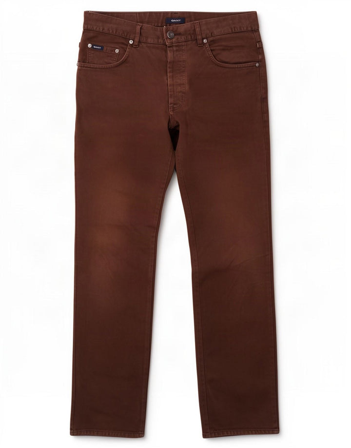 Gant Mens Regular Fit Straight Jeans W34 L32 Brown