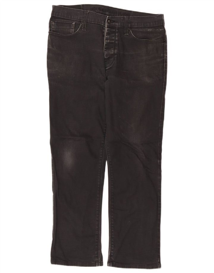 Marks & Spencer Mens Autograph Straight Jeans W34 L29 Black Cotton