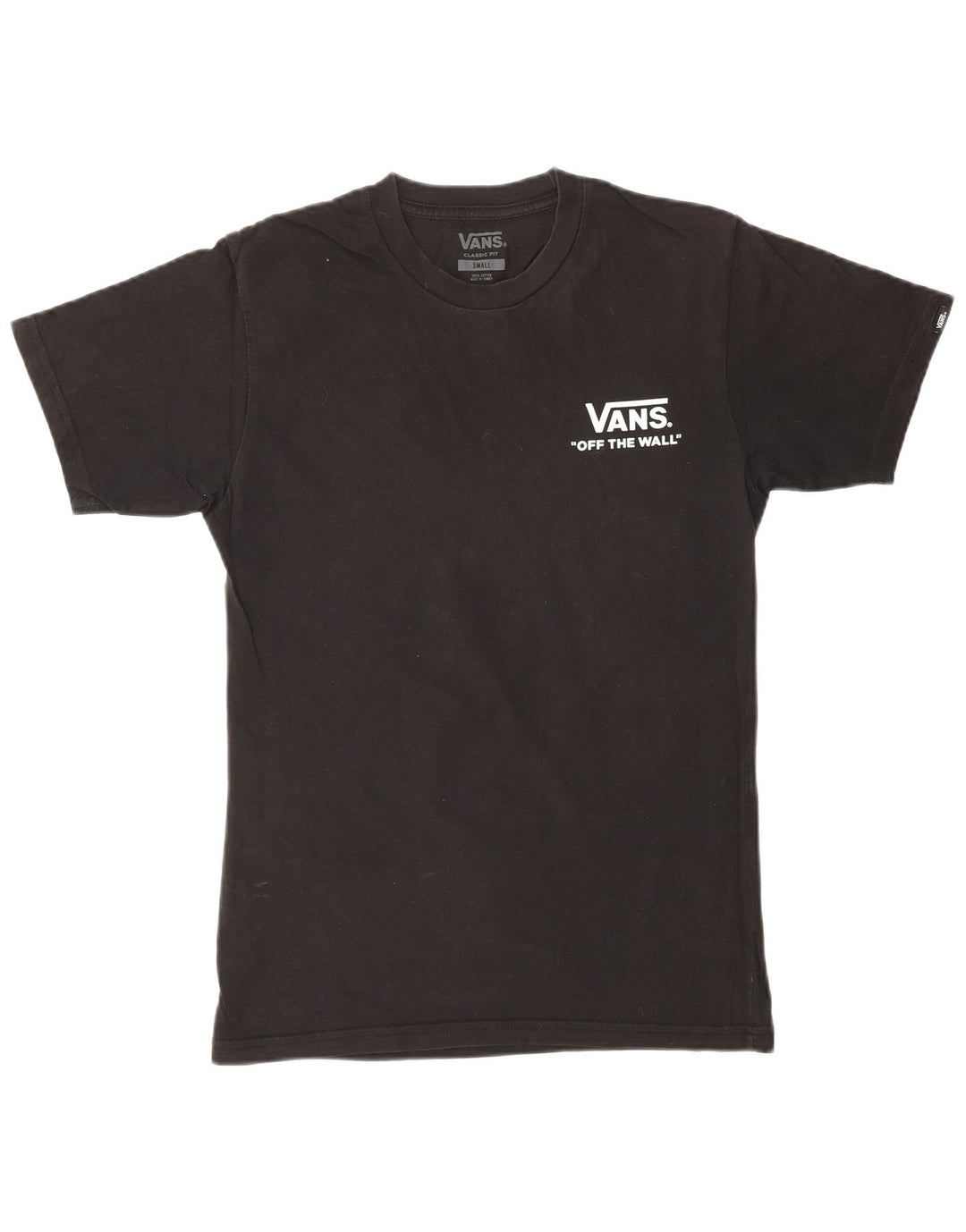 VANS Mens Classic Fit Graphic T-Shirt Top Small Black Cotton