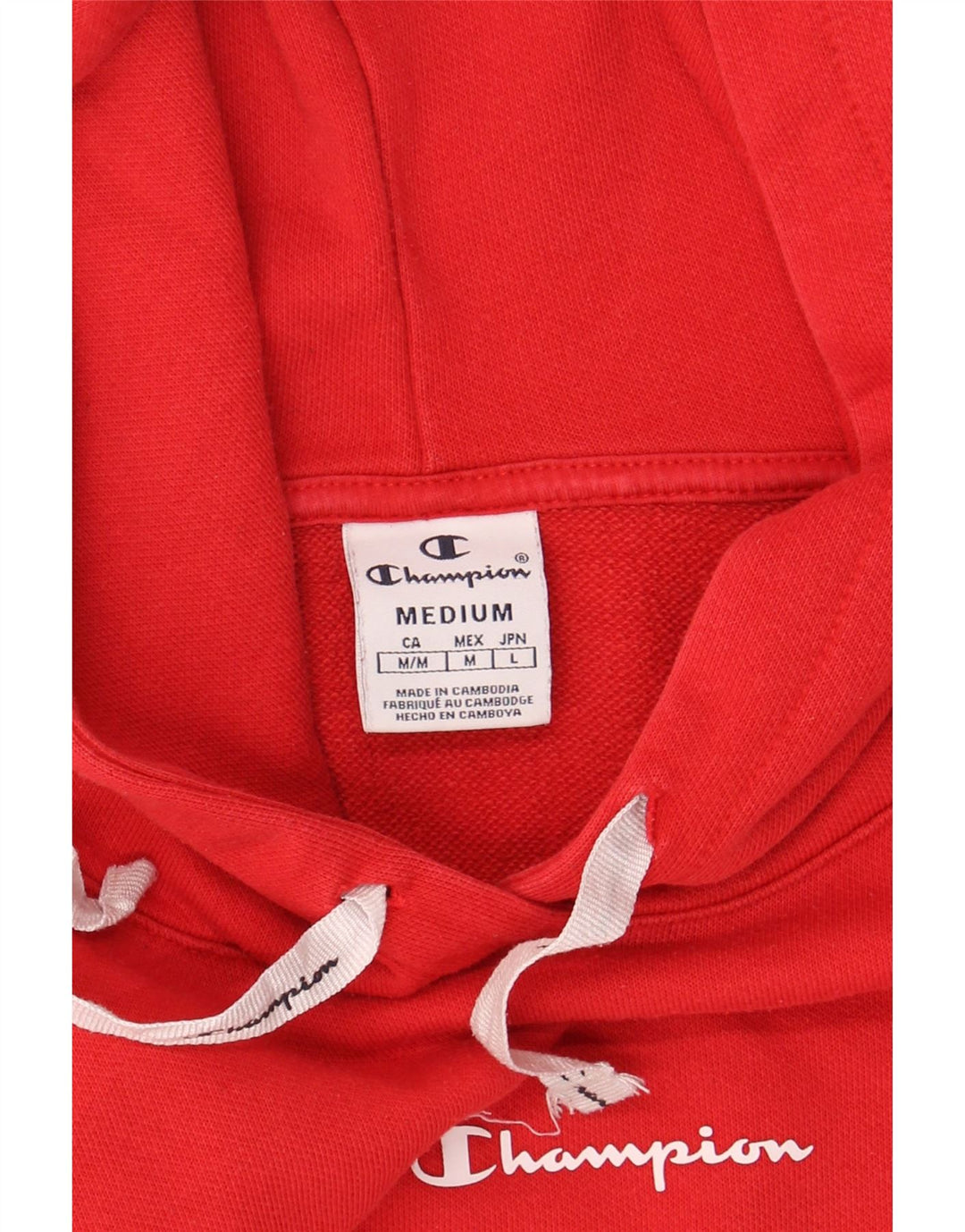 CHAMPION Womens Crop Hoodie Jumper UK 14 Medium Red Cotton Vintage Champion and Second-Hand Champion from Messina Hembry 