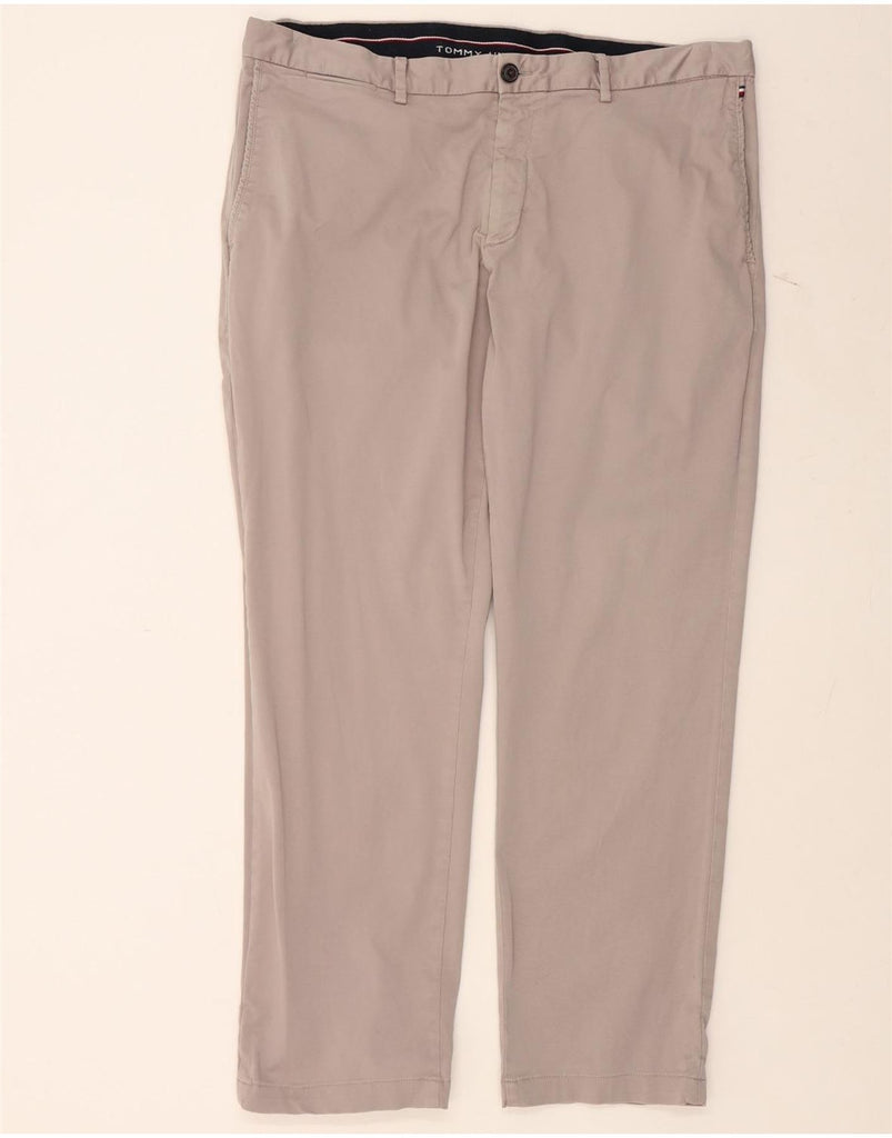 TOMMY HILFIGER Mens Straight Chino Trousers W40 L30 Grey Cotton Vintage Tommy Hilfiger and Second-Hand Tommy Hilfiger from Messina Hembry 