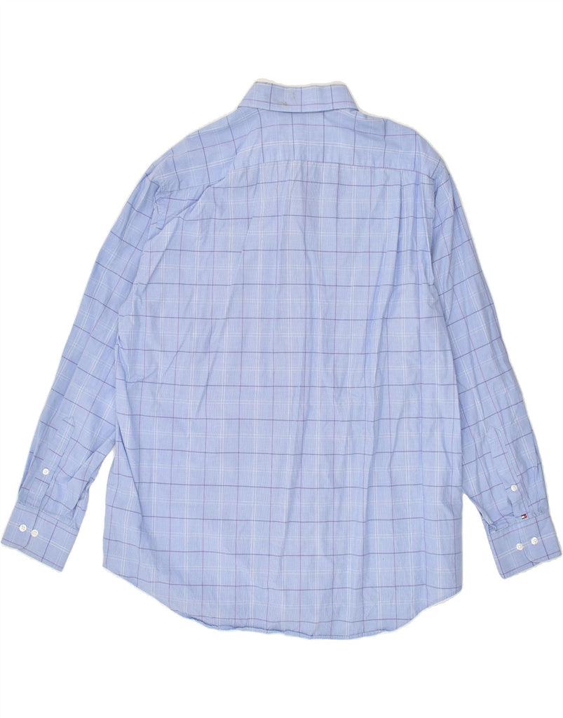 TOMMY HILFIGER Mens Tall Regular Fit Shirt Size 17 XL Blue Check Cotton | Vintage Tommy Hilfiger | Thrift | Second-Hand Tommy Hilfiger | Used Clothing | Messina Hembry 