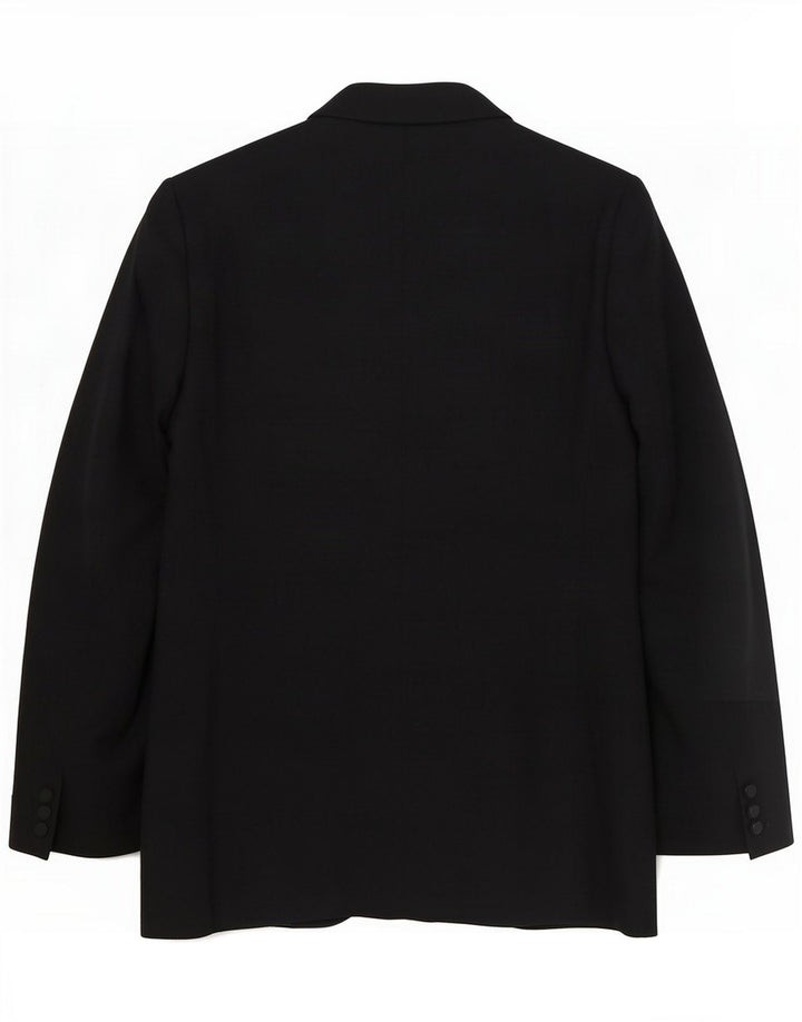 San Remo Mens 1 Button Blazer Jacket IT 50 Large Black Virgin Wool