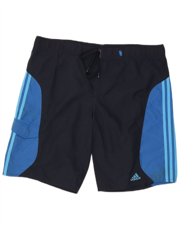 Adidas Mens Swimming Shorts Large Navy Blue Colourblock Nylon