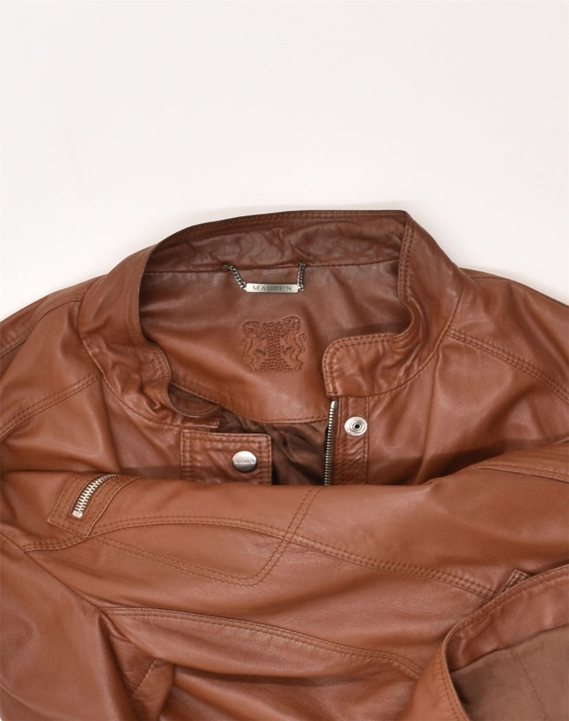 MABRUN Womens Leather Jacket US 17 2XL Brown Leather | Vintage Mabrun | Thrift | Second-Hand Mabrun | Used Clothing | Messina Hembry 