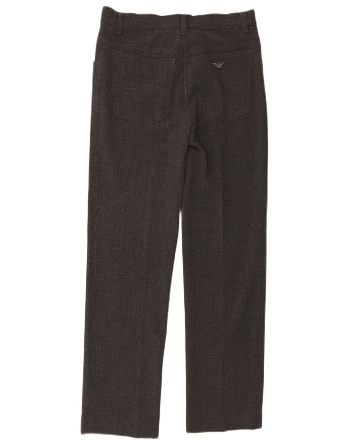 Armani Womens Straight Casual Trousers W30 L28 Grey Polyester