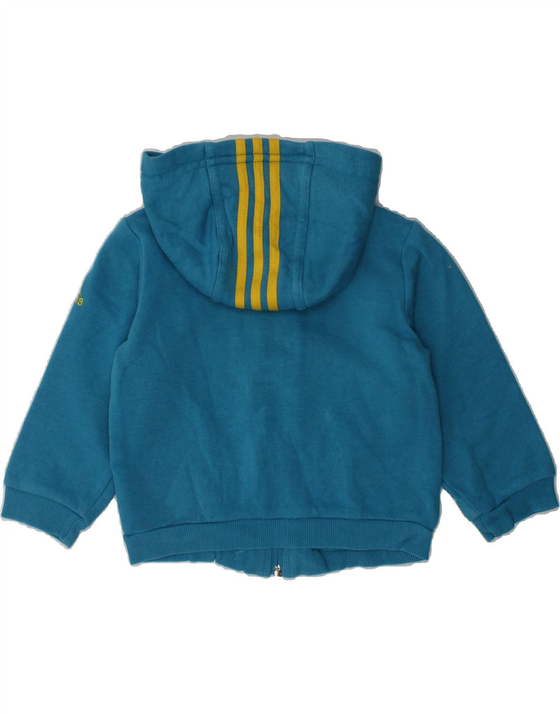 ADIDAS Baby Boys Graphic Zip Hoodie Sweater 6-9 Months Blue Cotton | Vintage Adidas | Thrift | Second-Hand Adidas | Used Clothing | Messina Hembry 