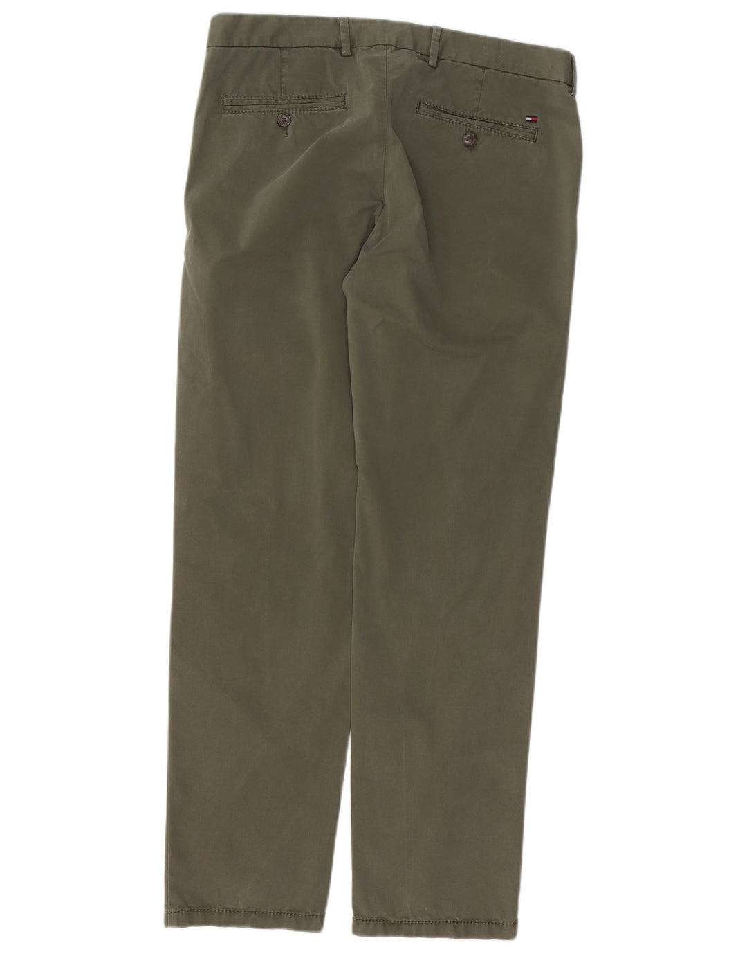TOMMY HILFIGER Mens Straight Chino Trousers W33 L32 Khaki Cotton