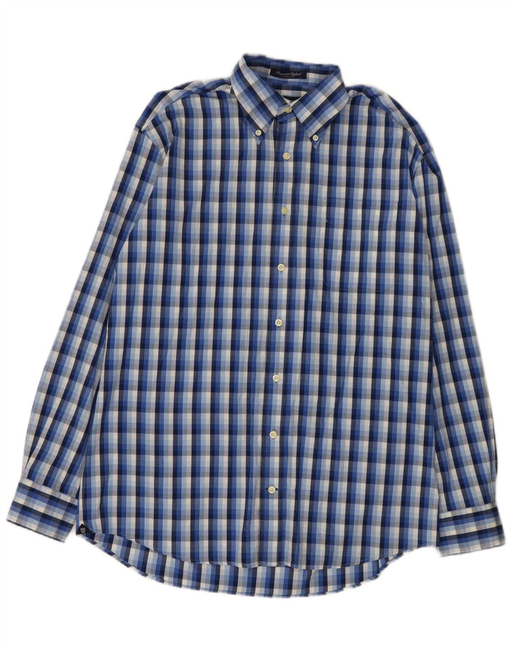 Gant Mens Shirt Large Blue Check Cotton