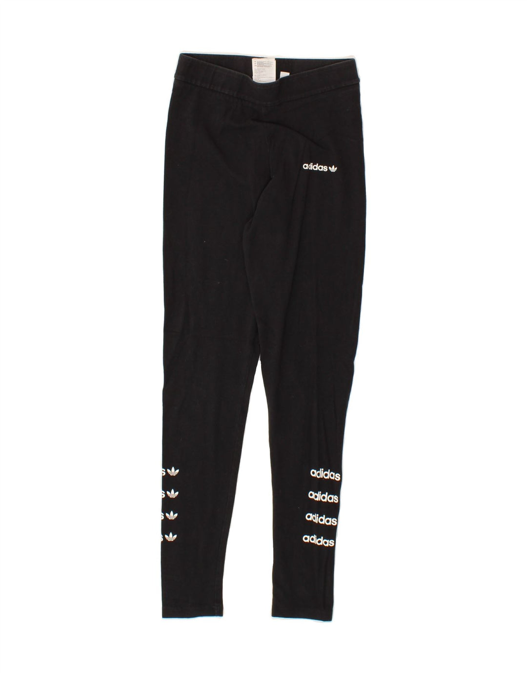 ADIDAS Womens Graphic Leggings UK 14 Large Black Cotton Vintage Adidas and Second-Hand Adidas from Messina Hembry 