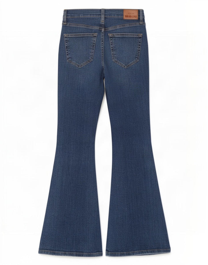 Topshop Womens Jamie Flared Jeans W24 L28 Blue Cotton