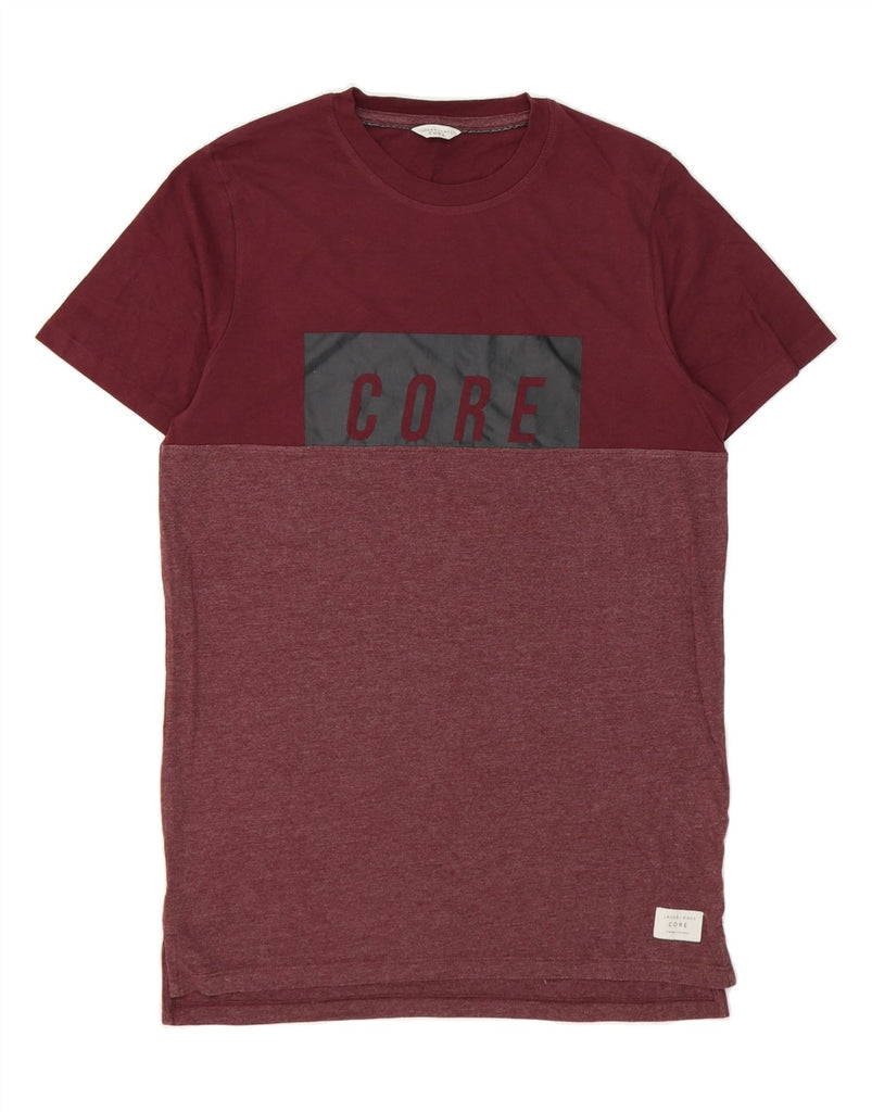 JACK & JONES Mens Core Graphic T-Shirt Top Large Maroon Cotton Vintage Jack & Jones and Second-Hand Jack & Jones from Messina Hembry 