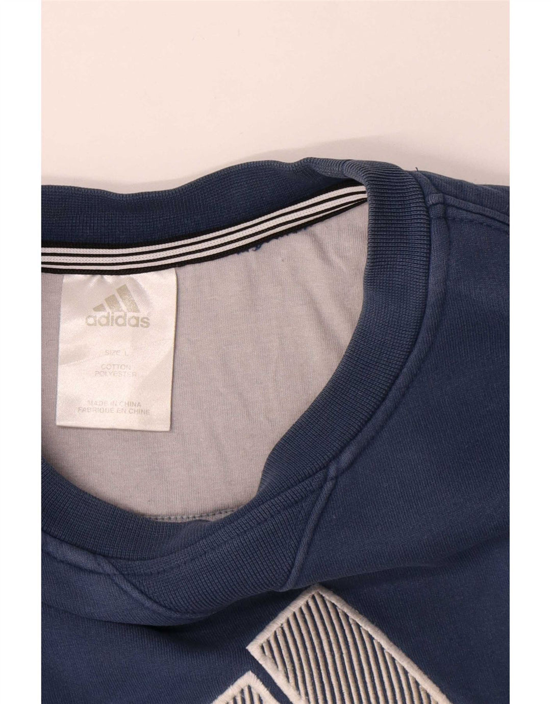 Adidas Mens Graphic Sweatshirt Jumper Large Navy Blue Cotton