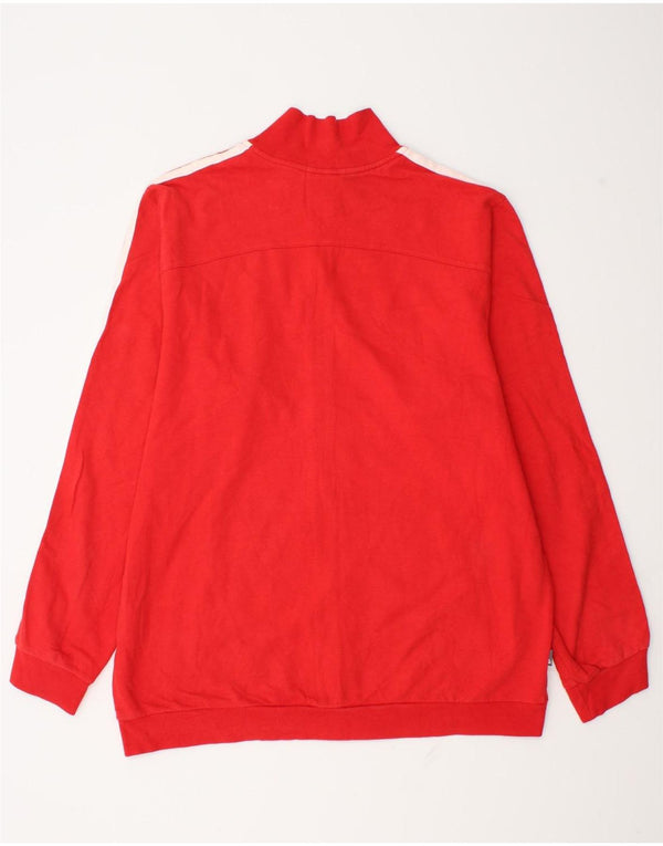 Adidas Mens Tracksuit Top Jacket Large Red Cotton