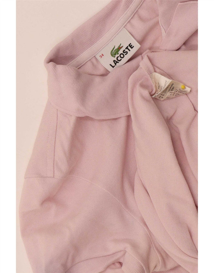 Lacoste Womens Polo Shirt Size 34 Small Pink Cotton