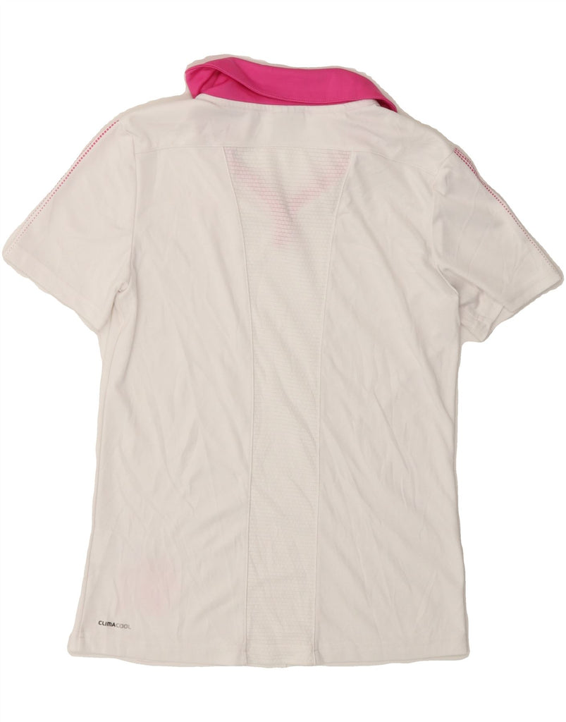 ADIDAS Girls Climacool Polo Shirt 13-14 Years  White Polyester Vintage Adidas and Second-Hand Adidas from Messina Hembry 