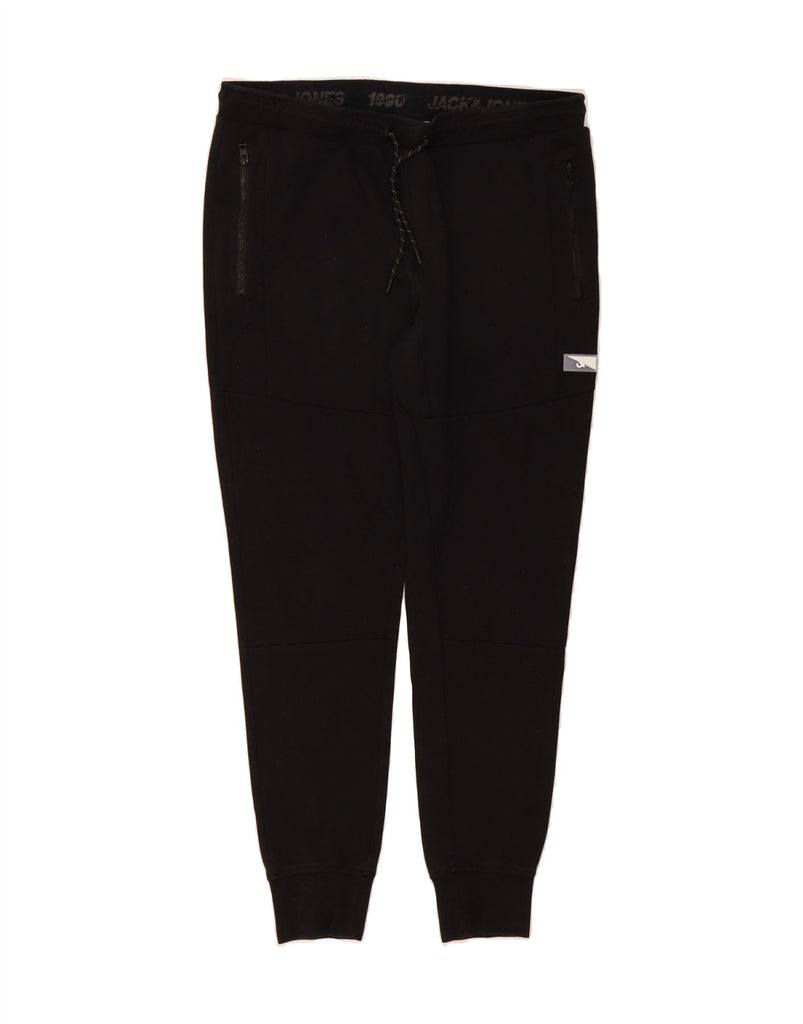 JACK & JONES Mens Tracksuit Trousers Joggers Medium  Black Polyester Vintage Jack & Jones and Second-Hand Jack & Jones from Messina Hembry 