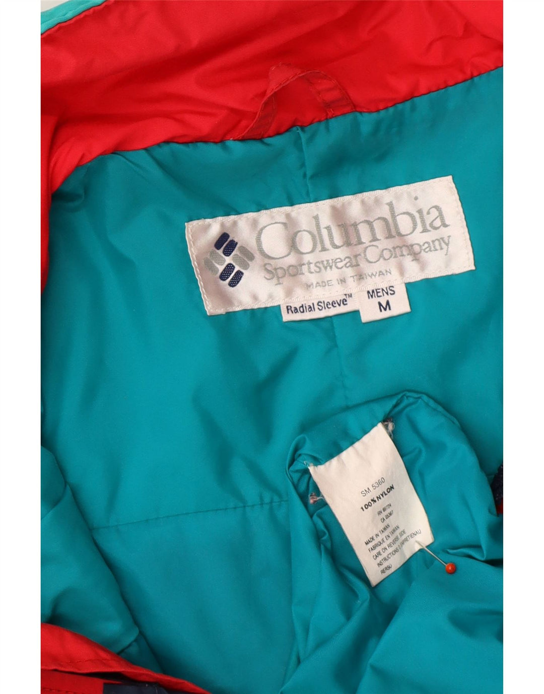 COLUMBIA Mens Gizzmo Windbreaker Jacket UK 38 Medium Navy Blue Colourblock