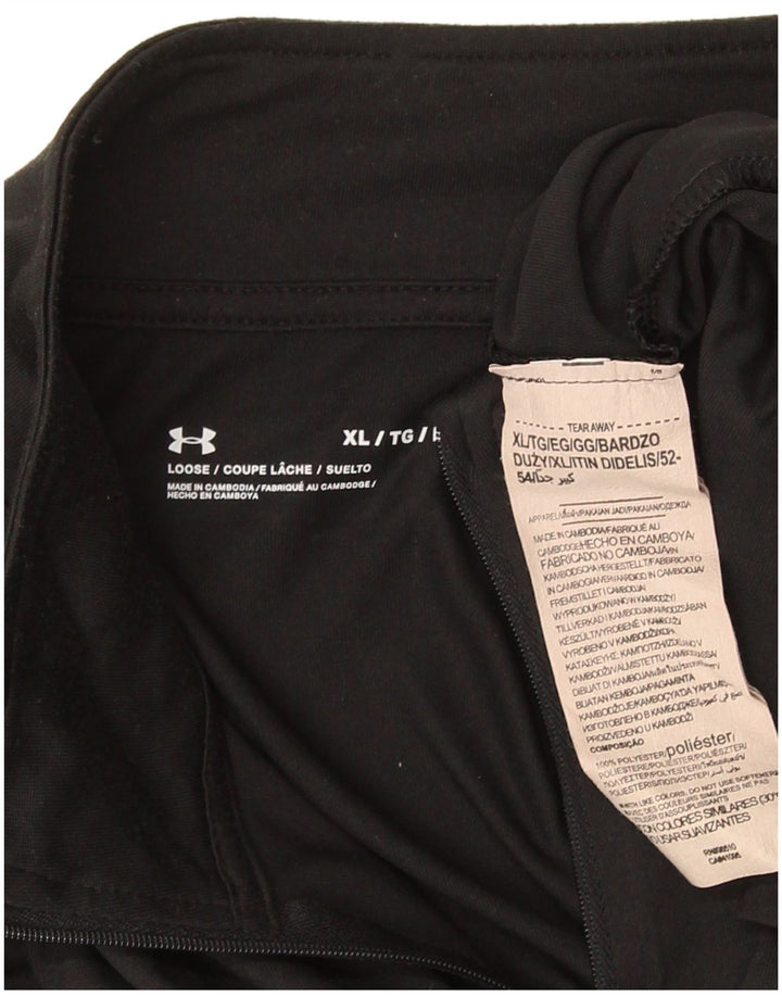 Under Armour Mens Zip Neck Loose Fit Top Long Sleeve XL Black Polyester
