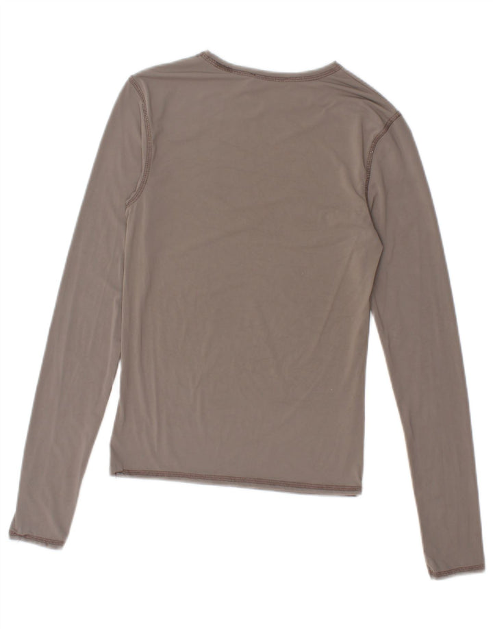 ZARA Womens Top Long Sleeve UK 12 Medium Grey Vintage Zara and Second-Hand Zara from Messina Hembry 